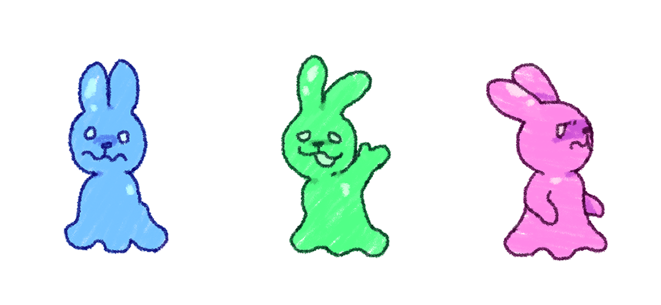 Three gooey bunnies called Goobun.